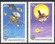 Hungary 1991 Europa / Space / Rockets / Planets / Jupiter / Saturn / Solar System 2v n38474