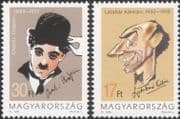 Hungary 1993 Charlie Chaplin/ Kalman Latabar/ Actor/ Acting/ Film/ Cinema/ People/ Movies 2v set (n45569)