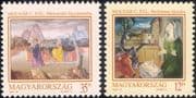Hungary 1994 Christmas/ Greetings/ Nativity/ Cattle/ Art/ Paintings 2v set (n20910)