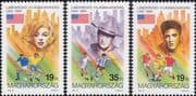 Hungary 1994 Football World Cup/ WC/ Soccer/ Elvis/ Monroe/ Sports/ Films/ Actors 3v set (b10042)