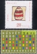 Hungary 2000 Easter/ Eggs/ Holiday/ Animation/ Art 2v set (hx1244)