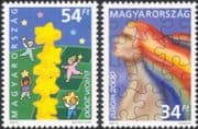 Hungary 2000 Europa/ "Building Europe"/ Stars/ Jigsaw/ Animation 2v set (n45547)