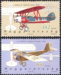 Hungary 2003 Aviation/ Planes/ Aircraft/ Transport/ Biplanes/ History 2v set (n45548)