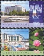 Hungary 2003 Spa Hotels/ Buildings/ Tourism/ Travel/ Architecture/ Boat/ River/ Transport 2v set (n45625)
