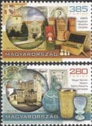 Hungary 2011 Museums/ Glass Goblet/ Jug/ Pharmacy Vessels/ Castles/ Building/ History 2v set (n45739)