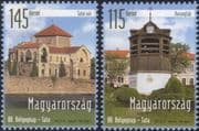 Hungary 2015 Tata Castle/ Bell Tower/ Clock/ Stamp Day/ Buildings 2v set (n45753)