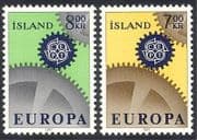 Iceland 1965 Europa / Animation / Cogwheels Design 2v set (n40333)