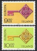Iceland 1968 Europa / Animation / Key Design 2v set (n40335)