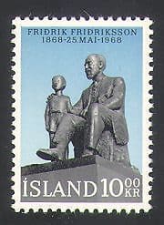 Iceland 1968 Pastor Fridriksson  /  People  /  Statue  /  YMCA  /  YWCA  /  Welfare 1v (n36277)