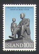 Iceland 1968 Pastor Fridriksson / People / Statue / YMCA / YWCA / Welfare 1v (n36277)