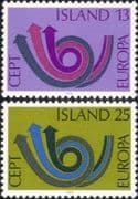 Iceland 1973 Europa/ CEPT/ Communication/ Posthorn/ Arrows/ Animation 2v set (ex1060)