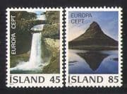 Iceland 1977 Europa / Waterfall / Bridge / Mountain / Nature 2v set (n27194)