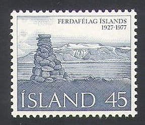 Iceland 1977 Tourism  /  Cairn  /  Glacier  /  Mountains 1v (n34936)
