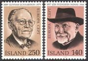 Iceland 1980 Europa/ People/ Writing/ Writers/ Books/ Literature 2v set (n41356)