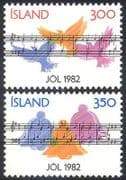 Iceland 1982 Christmas / Birds / Bells / Music / Greetings / Animation 2v set (n28193)