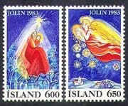 Iceland 1983 Christmas / Greetings / nativity / Angel / Star / Animation 2v set (n37868)