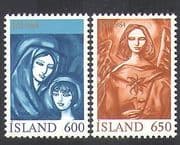 Iceland 1984 Christmas / Greetings / Madonna / Child / Angel 2v set (n37571)