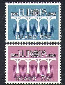 Iceland 1984 Europa  /  CEPT  /  Bridges Emblem  /  Animation 2v set (n38173)