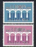 Iceland 1984 Europa / CEPT / Bridges Emblem / Animation 2v set (n38173)