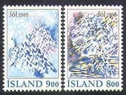 Iceland 1985 Christmas / Greetings / Snow / Animation 2v set (n36685)