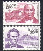 Iceland 1985 Famous People / Politicians / Windmill / Buildings / Politics 2v (n37161)