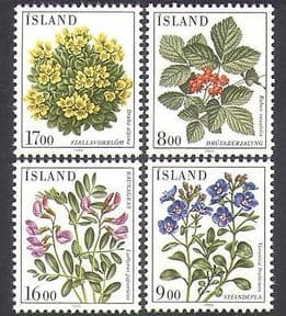Iceland 1985 Flowers  /  Plants  /  Berries  /  Fruit  /  Nature 4v set (n37574)