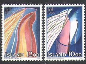 Iceland 1986 Christmas  /  Greetings  /  Art  /  Design  /  Peace  /  Night 2v (n37577)