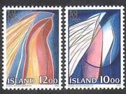 Iceland 1986 Christmas / Greetings / Art / Design / Peace / Night 2v (n37577)