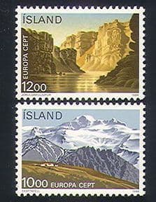 Iceland 1986 Europa  /  National Parks  /  Mountains  /  River 2v set (n32709)