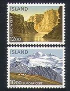 Iceland 1986 Europa / National Parks / Mountains / River 2v set (n32709)