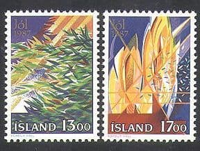 Iceland 1987 Christmas  /  Greetings  /  Tree  /  Lights  /  Animation 2v set (n37575)