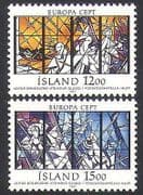 Iceland 1987 Europa / Art / Stained Glass / Religion / Dove / Peace 2v set (n34662)