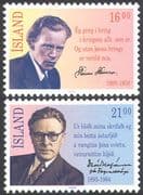 Iceland 1988 Famous Icelanders/ People/ Steinarr/ Poets/ Stefansson/ Writers/ Books/ Literature 2v set n41351