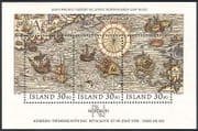 Iceland 1989 Nordia / StampEx / Map / Boats / Ships / Sailing / Transport 3v m / s (n40350)