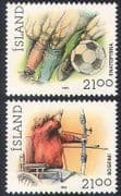 Iceland 1990 Sports / Games / Soccer / Football / Wheelchair Archery 2v set (b3280)
