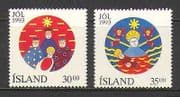 Iceland 1993 Christmas / Wise Men / Nativity / Animation / greetings 2v set (n20279)
