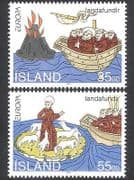 Iceland 1994 Saint Brendan / Boat / Volcano / Sheep / Religion / Animation 2v set (n38472)
