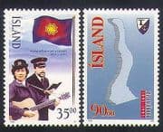 Iceland 1995 Salvation Army / Welfare / Guitar / Music / Fjord / Map 2v set (n34607)