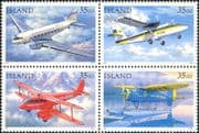 Iceland 1997 Mail Planes/ Aircraft/ Aviation/ Seaplanes/ Transport 4v set as blk (is1091)