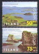 Iceland 1999 Europa/ Parks/ Gardens/ Lake/ Cliff/ Sea/ Landscape/ Environment 2v set ( n38522)