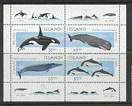 Iceland 1999 Whales / Porpoise / Marine / Nature / Wildlife / Conservation 4v m / s (b475)