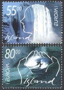 Iceland 2001 Europa/ Water Resources/ Waterfalls/ Falls/ Hands/ Wave 2v set (n41354)