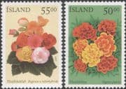 Iceland 2004 Summer Flowers/ Marigolds/ Begonias/ Plants/ Nature 2v set (is1068)