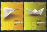 Iceland 2008 Europa / Letter / Communications / Plane / Boat / Origami 2v set (n38988)