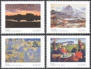 Iceland 2011 Art/ Paintings/ Artists/ People/ Mountain/ Sunset/ Horses 4v set (n42312)