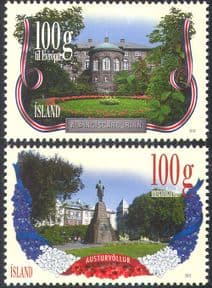 Iceland 2011 Parks/ Gardens/ Flowers Statue/ Trees/ Buildings/ Nature/ Architecture 2v set (n42415)
