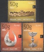 Iceland 2012 Icelandic Design/ Silver/ Chalice/ Crown/ Bowl/ Arts/ Craft/ Precious Metals 3v set (n42503)