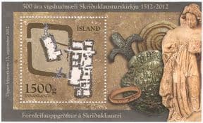 Iceland 2012 Stamp Day/ Archaeology/ Church/ Coins/ Statue/ Heritage/ History 1v m/s (n42316)