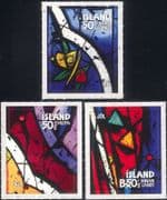 Iceland 2013 Christmas/ Greetings/ Stained Glass/ Art/ Craft/ Roses 3v set s/a (is1085)