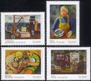 Iceland 2014 Art/ Paintings/ Artists/ People/ Boat/ Fish Girl/ Women/ Shop 4v set (is1031)